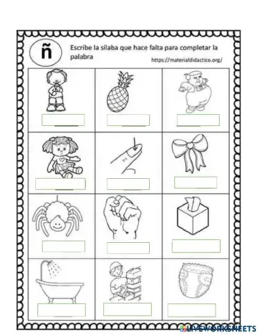 Completar palabras con Ñ