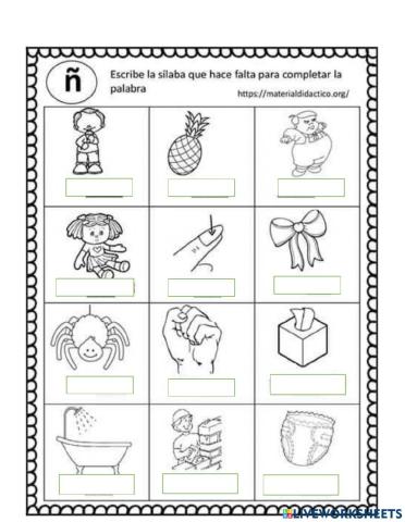 Completar palabras con Ñ