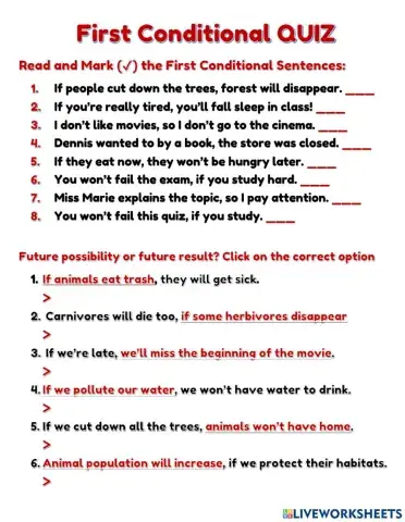 First Conditional QUIZ