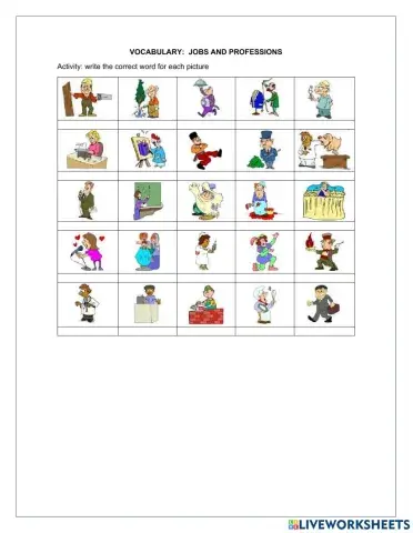 Vocabulary: jobs and professions