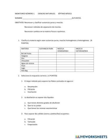 Mezclas puras y mezclas