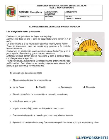 Evaluación Acumulativa de Lenguaje 4