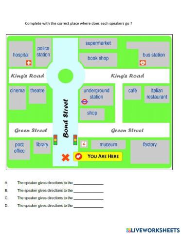 Giving direcctions and present simple