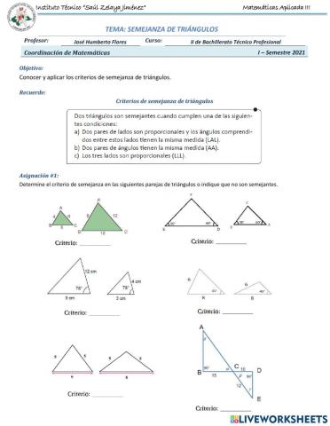 Semejanza de Triángulos