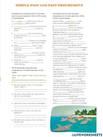 Simple past and Past progressivP