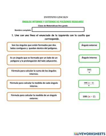 Ángulos de polígonos
