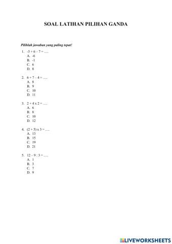 Operasi Hitung Campuran