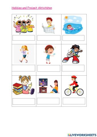Hobbys Vokabeln