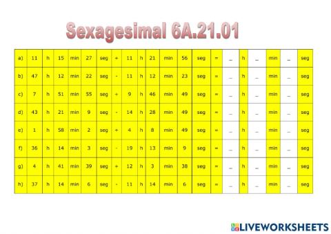 Sexagesimal 6A.21.01