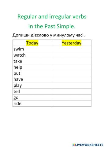 Verbs in the Past (3)