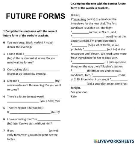 Future forms Variant 2