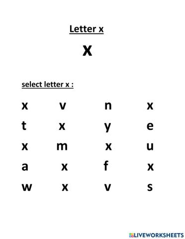 Lowercase letter x