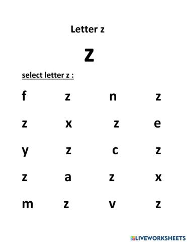 Lowercase letter z
