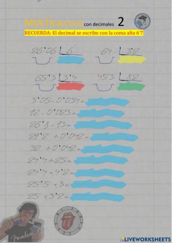 MULTICÁLCULO con decimales 2