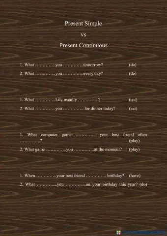 Present simple vs present continuous