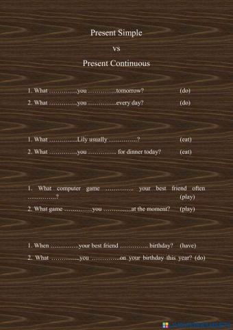 Present simple vs present continuous