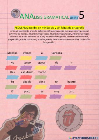 ANÁLISIS GRAMATICAL online 5