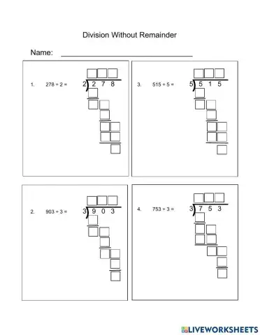Long Division Without Remainder