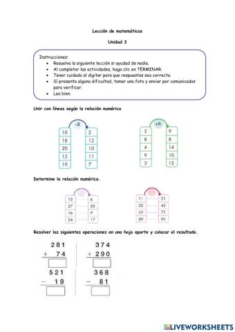 Lección matemáticas