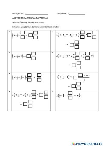 Fractions,decimal and percentages
