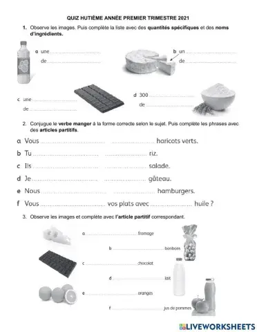 Partitifs , quantités spécifiques