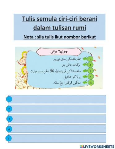 Akhlak  tahun 3 berani