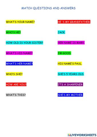 Match questions and answers