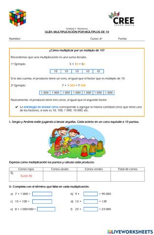Multiplicación por múltiplos de 10