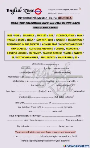 Introducing myself: Hi I'm Brunella