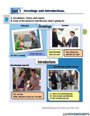 Listen and practice 1