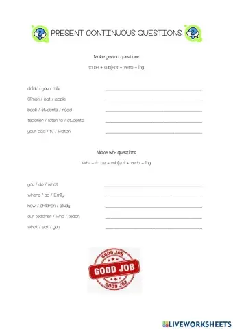 Present continous questions