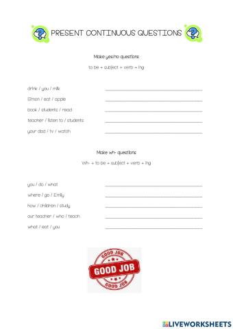 Present continous questions