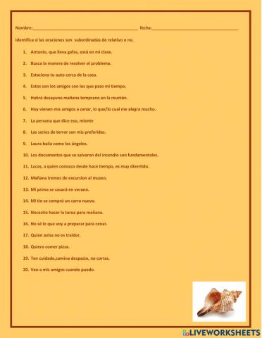 Subordinadas de relativo