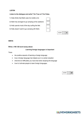 Traveller Pre-interm. Modul 4 writing and listening