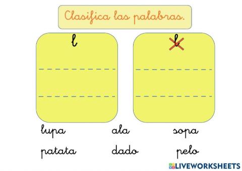 Reconocimiento visual letra L