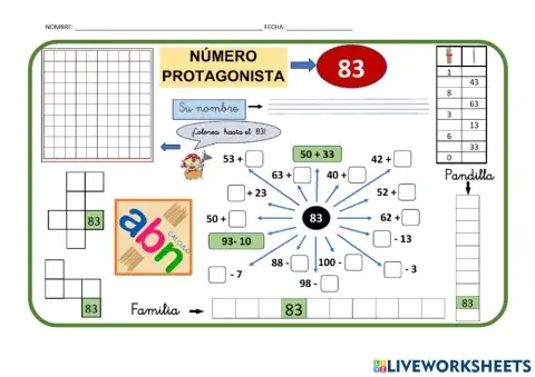 Numeración abn 1º primaria ficha 83