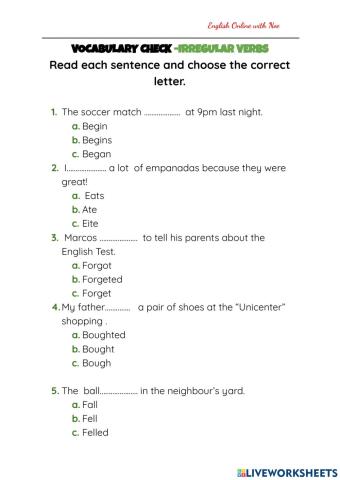Irregular verbs in the Simple Past