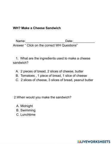 WH? Make a cheese sandwich