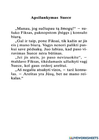 Daiktvardis - veiksmažodis