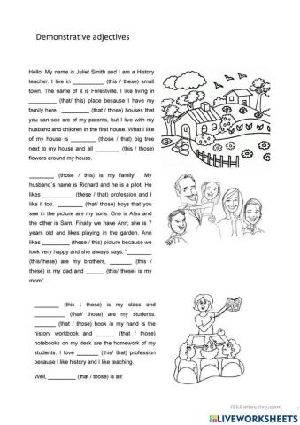 Demonstrative adjectives