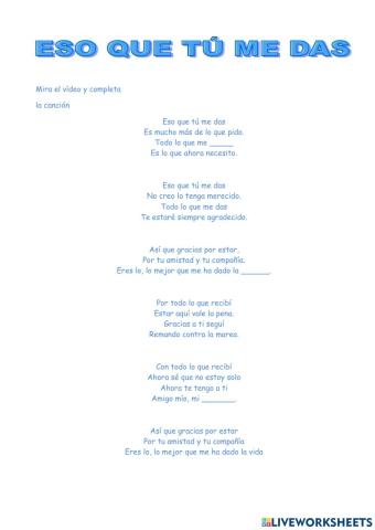 Eso que tú me das