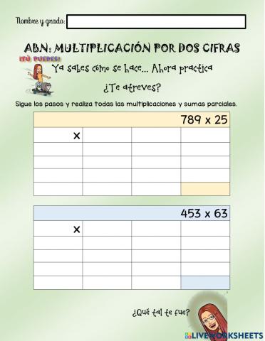 Multiplicación ABN