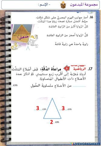 المثلثات (المستوى الثالث)