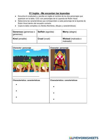 01 Inglés - Me encantan las leyendas