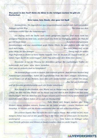 Kein Luxus, kein Handy... (2020 október közép)