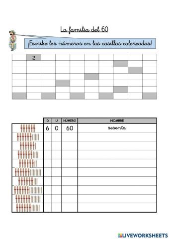 Numeración abn 1º primaria ficha 62