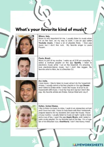 What's your favorite kind of music? Simple Present