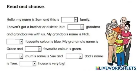 Family. Possessive pronouns