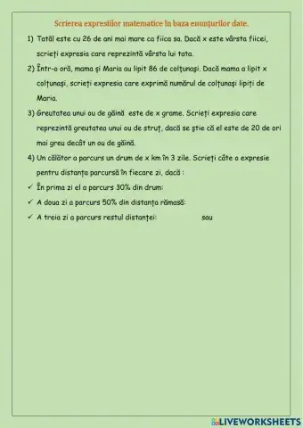 Rezolvarea problemelor cu ajutorul ecuațiilor