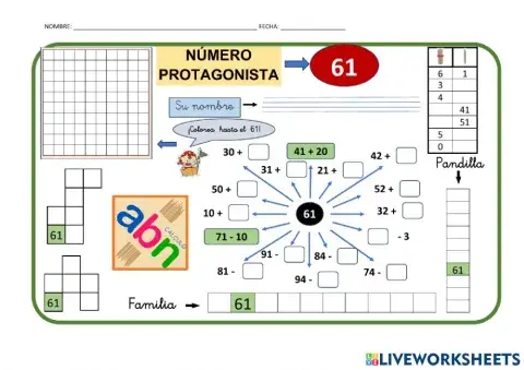 Numeración abn 1º primaria ficha 63
